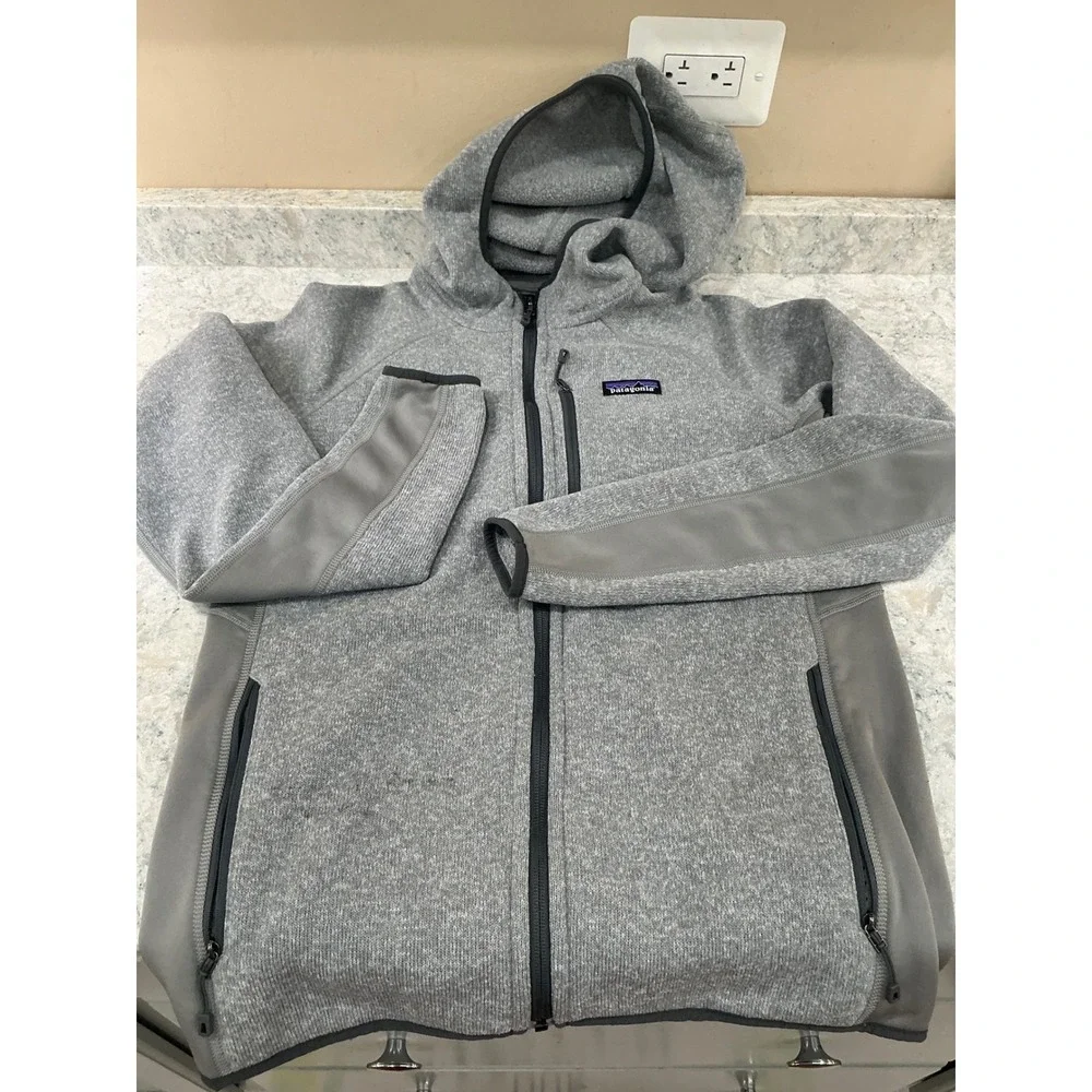 Patagonia Performance Better Sweater Hoody Size M Gray Full Zip Fleece Jacket